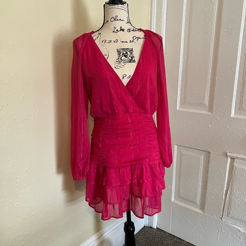 Metallic Threaded Ruffle Skirt Dress - 100% Exclusive NWT - Picture 5 of 9